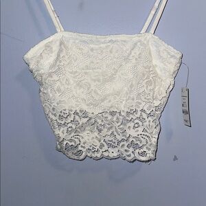 White Lace Crop Top